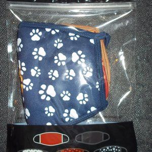 MAD Engine 5 Pack Face Cloth Face Coverings - Pack of "Paw Love"-Washable NIP